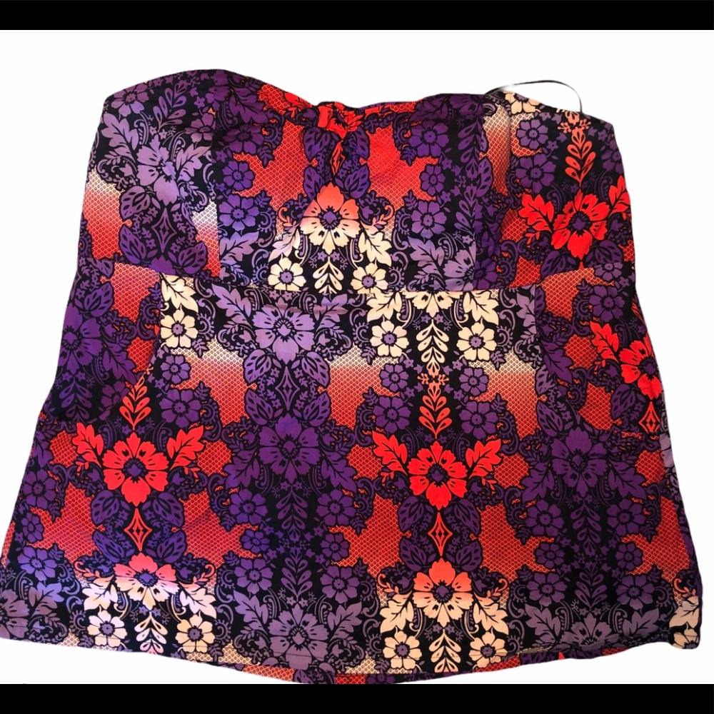 Floral Babydoll Strapless Top